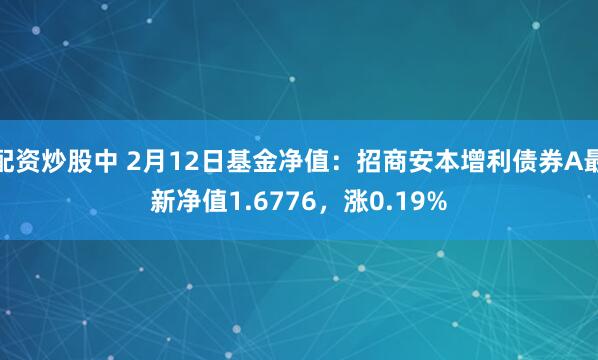 配资炒股中 2月12日基金净值：招商安本增利债券A最新净值1.6776，涨0.19%