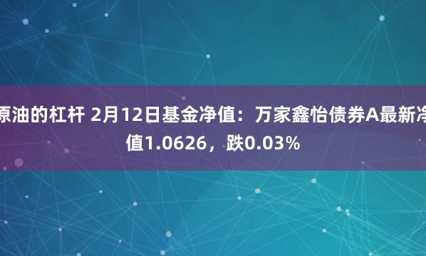 原油的杠杆 2月12日基金净值：万家鑫怡债券A最新净值1.0626，跌0.03%