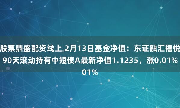 股票鼎盛配资线上 2月13日基金净值：东证融汇禧悦90天滚动持有中短债A最新净值1.1235，涨0.01%