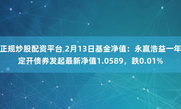 正规炒股配资平台 2月13日基金净值：永赢浩益一年定开债券发起最新净值1.0589，跌0.01%