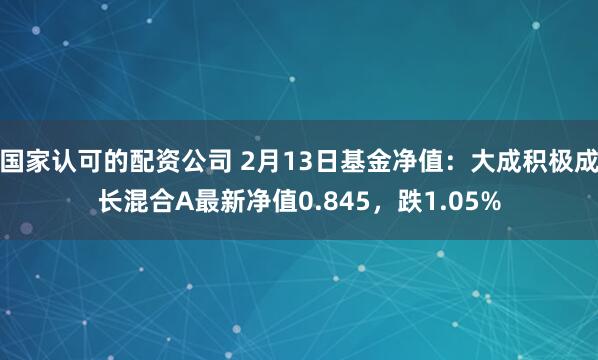 国家认可的配资公司 2月13日基金净值：大成积极成长混合A最新净值0.845，跌1.05%