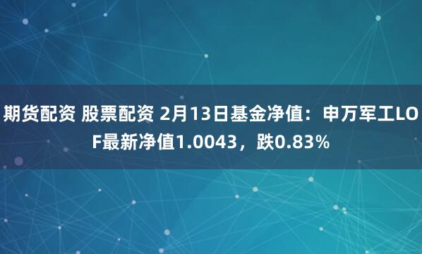 期货配资 股票配资 2月13日基金净值：申万军工LOF最新净值1.0043，跌0.83%