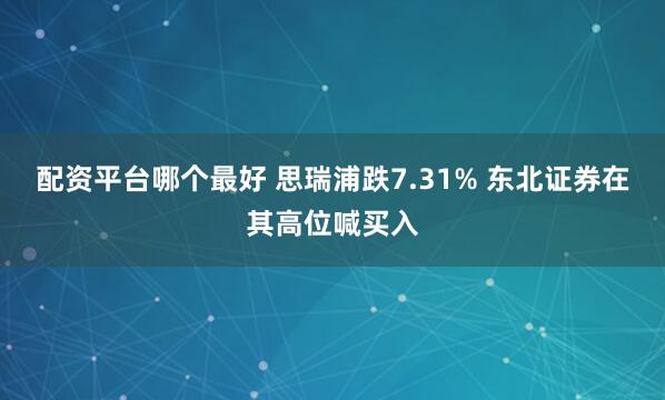 配资平台哪个最好 思瑞浦跌7.31% 东北证券在其高位喊买入